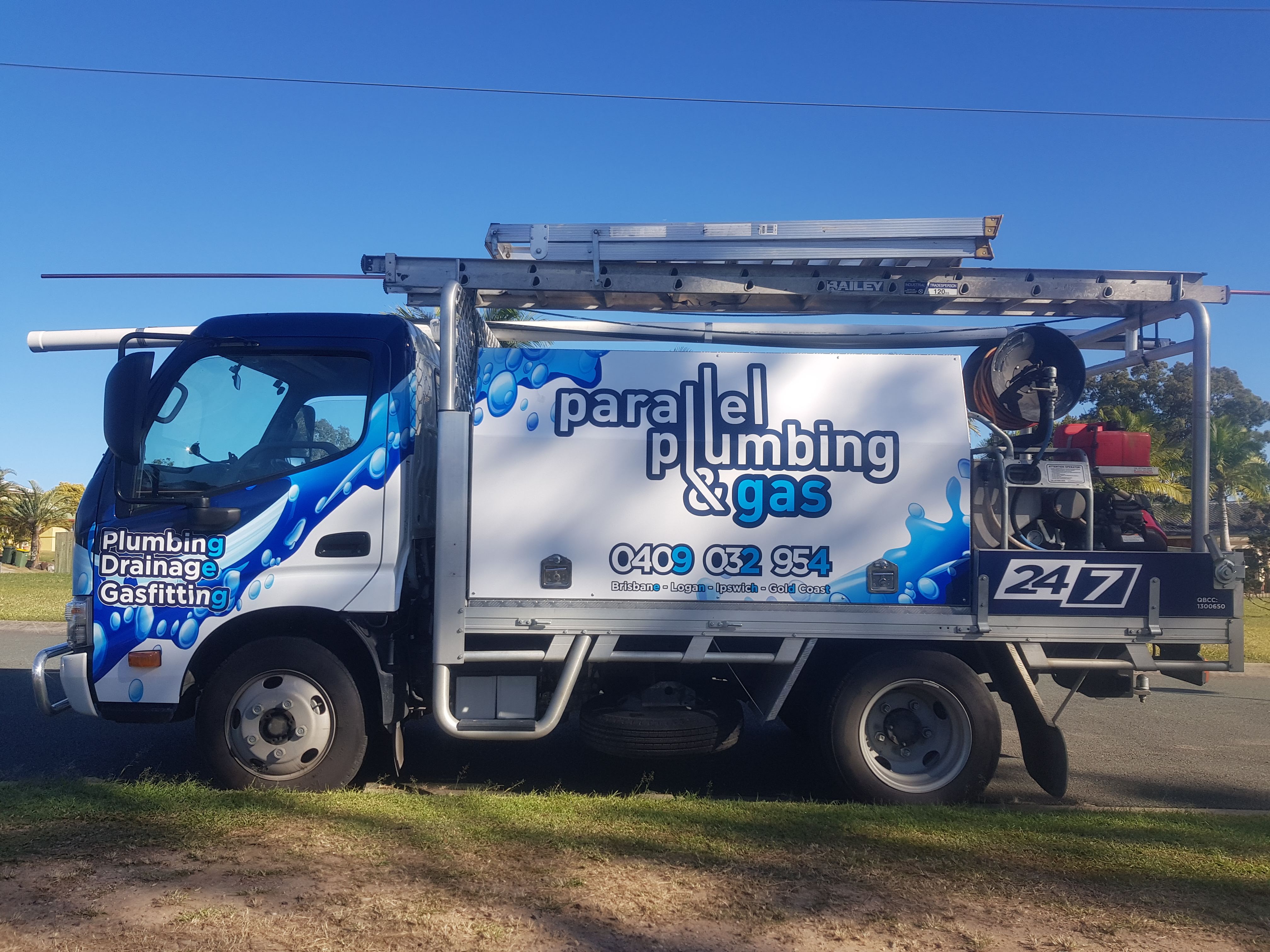 Plumber working on site